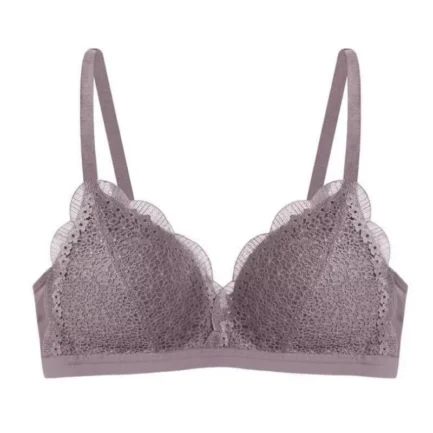 New Fashion Sexy Playful Lady Thin Cup Lace No Trace No Steel Ring Gathered Bra Solid Color Embroidery Bra - Image 16