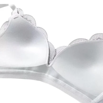New Fashion Sexy Playful Lady Thin Cup Lace No Trace No Steel Ring Gathered Bra Solid Color Embroidery Bra - Image 12