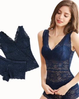 Push Up Seamless Embroidery Bra Lace Sexy Bra Set Wire Free Lingerie Transparent Female Underwear Set For Women