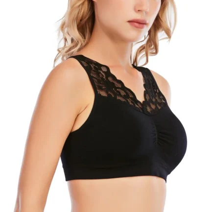 Deep V Neck Lace Bras For Women Seamless Bra Breathable Underwear Wireless Beauty Back Pad Push Up Lingerie Push Up bh Bra - Image 2
