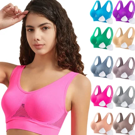 Women's Proof Running Fitness Yoga Vest Thin Padded No Wire Push Up Breathable Sports Bra Plus Size Beauty Back Brassiere - Image 7