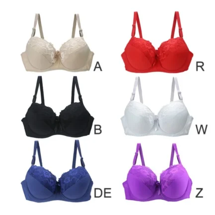 Women Bra Lace Splicing Embroidered Thin Oversized Bra Deep V Gathering Sexy Women's Underwear