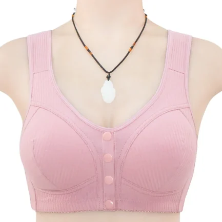 Breathable Bra For Older Women Front Buckle Push Up Bra Seamless Gathering Plus Size Yoga Sleeping Brassiere Soft Strapless Bra - Image 4