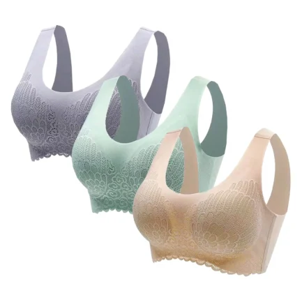3PCS 2024 New Fashion Sports Bra Womens Seamless No Wire Stretch Vest Bra Push Up Sleep Tank Tops Simple Yoga Fitness Bra M-4XL - Image 11