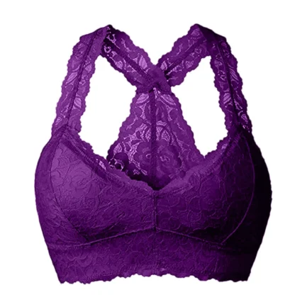 Women Lace Bra Large Size 4XL-5XL Sexy Brassiere Unlined Intimates Lingerie Crisscross Solid Color Bra Underwear Tops лифчик - Image 9