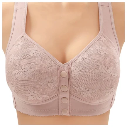 Women's Front Side Buckle Lace Edge Without Steel Ring Movement Seamless Gathering Adjustment Yoga Sleep Large Bra - Image 12