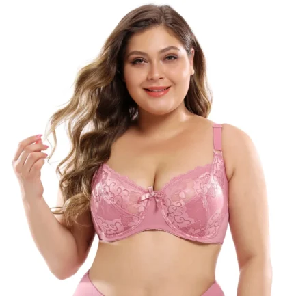 Sexy Push up Lace Bra Women Brassiere Plus Size ScallopedUnderwire BEmbroidery Floral Bralette Unlined 3/4 Cups Bra - Image 13