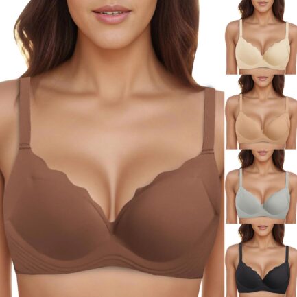 Push Up Breathable Bra Womens Seamless Feeling Soft Support Thin Underwear Large Breasts Show Small Anti Sagging Bralettes - Image 7