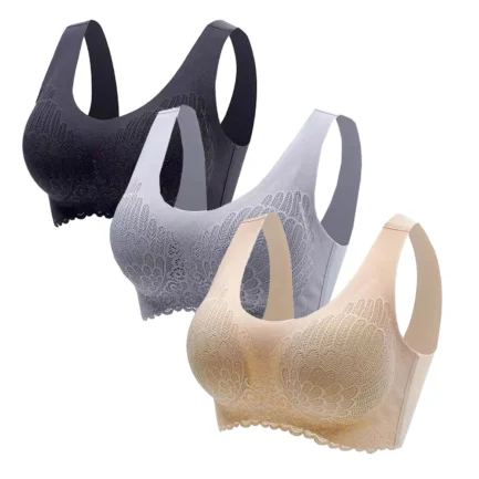 3PCS 2024 New Fashion Sports Bra Womens Seamless No Wire Stretch Vest Bra Push Up Sleep Tank Tops Simple Yoga Fitness Bra M-4XL - Image 10