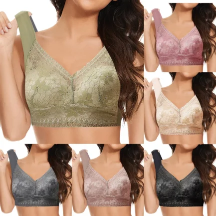 Women's Push-up Anti-Sagging Underwear With Large Breasts And Small Breasts, Seamless, No Wires, Breast-Reducing Lace Bra - Image 7