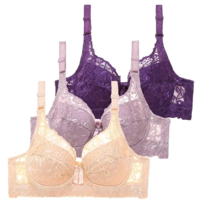 Women's Sexy Sports Bra 3 Pack Push Up Bra Set Training Running Bras For Women Solid Color Hollow Out Erotic Brassiere Lingerie - Image 11