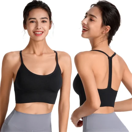 Sexy Women Sports Bra Fitness Underwear Camis Push Up Yoga Crop Top Bras Solid Athletic Vest Gym Shirt Sportswear Back Cross Top - Image 7