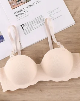 Sexy Bras Push Up Seamless Underwear for Women Solid Color Wireless Lingerie One-pieces Gather Convertible Straps Brassiere