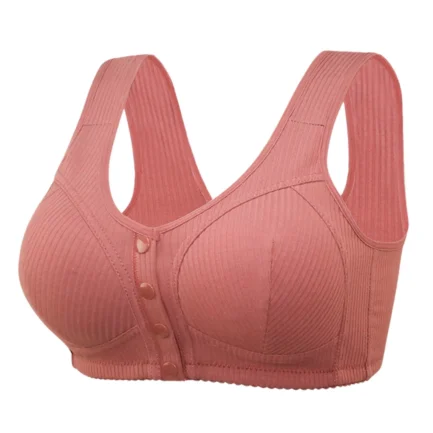 Breathable Bra For Older Women Front Buckle Push Up Bra Seamless Gathering Plus Size Yoga Sleeping Brassiere Soft Strapless Bra - Image 12