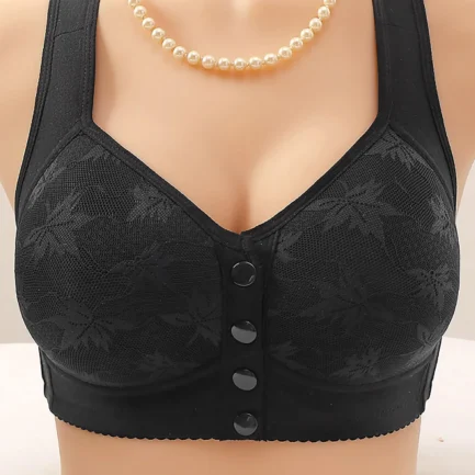 Women's Front Side Buckle Lace Edge Without Steel Ring Movement Seamless Gathering Adjustment Yoga Sleep Large Bra - Image 15