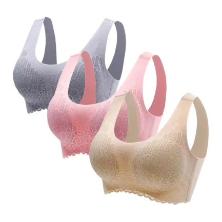 3PCS 2024 New Fashion Sports Bra Womens Seamless No Wire Stretch Vest Bra Push Up Sleep Tank Tops Simple Yoga Fitness Bra M-4XL - Image 9