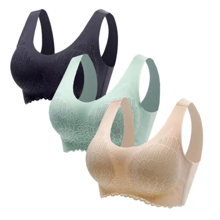3PCS 2024 New Fashion Sports Bra Womens Seamless No Wire Stretch Vest Bra Push Up Sleep Tank Tops Simple Yoga Fitness Bra M-4XL - Image 8