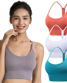 Sexy Women Sports Bra Fitness Underwear Camis Push Up Yoga Crop Top Bras Solid Athletic Vest Gym Shirt Sportswear Back Cross Top
