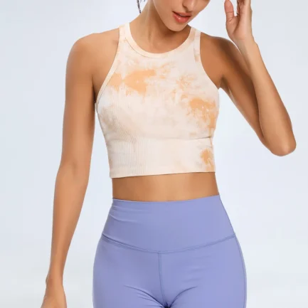Cross Back Wide Strap Push-up Sports Bra Women Shock Proof Running Fitness Crop Top Crew Neck Padded Workout Yoga Tanks - Image 13