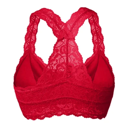 Women Lace Bra Large Size 4XL-5XL Sexy Brassiere Unlined Intimates Lingerie Crisscross Solid Color Bra Underwear Tops лифчик - Image 5