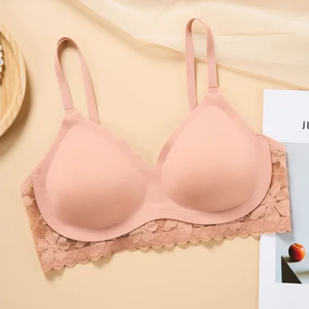 Hot Sale Comfy Bra WireFree Padded Lace Korea Invisible Yoga Wear Ladies Bra Seamless Women Bra - Image 3