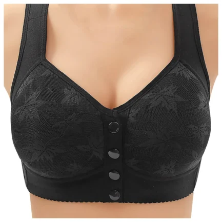 Women's Front Side Buckle Lace Edge Without Steel Ring Movement Seamless Gathering Adjustment Yoga Sleep Large Bra - Image 8
