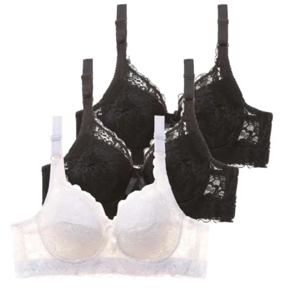 3 Pack Women Bras Push Up Breathable Lingerie Sexy Lace Embroidery Seamless Bralette Solid Color Tank Tops Hollow Mesh Intimate - Image 8