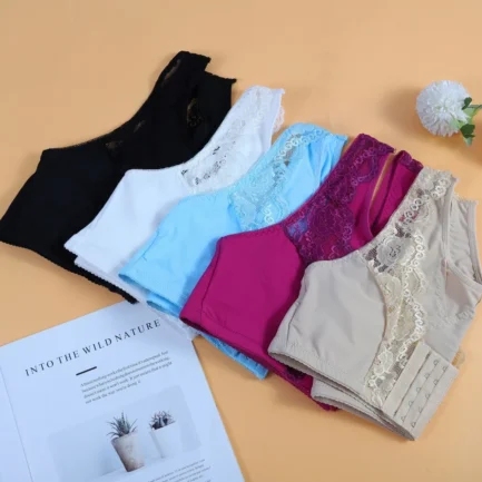 Women Front Closure Plus Size Bras Posture Corrector Lift Up Bra Wireless Bralette Gather Thin Soft Brassiere Top Vest S-6XL - Image 9