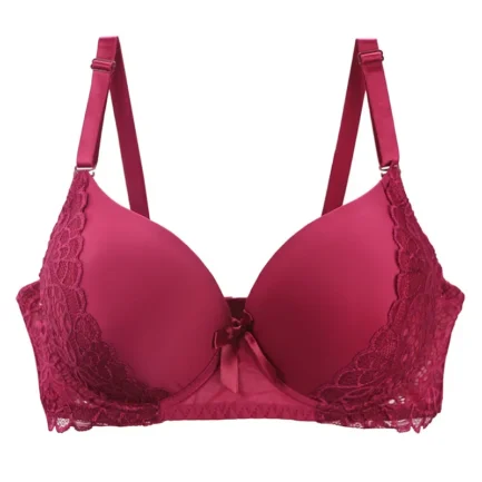 D CUP E CUP Size underwear comfortable and sexy French lace bra pure glossy Push Up Supper Pad Top Underwired Plus Size Lingerie