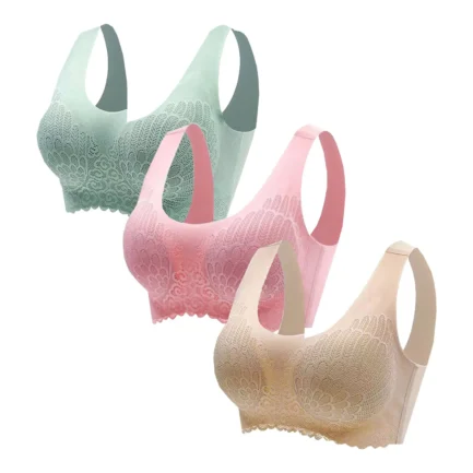 3PCS 2024 New Fashion Sports Bra Womens Seamless No Wire Stretch Vest Bra Push Up Sleep Tank Tops Simple Yoga Fitness Bra M-4XL - Image 12