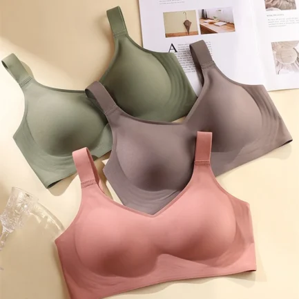 Large Size Seamless Underwear For Women With Small Breasts, No Rims, Breast Reduction, Sports Yoga Vest, Soft Support Bra - Image 8