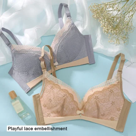 3/4Cup Women Ladies Sexy Underwear Padded Lace Bra Brassiere Underwear Gorgeous Women's Bras Breathable Lingerie Big Size