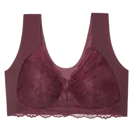 75D 85D 95D No Steel Ring Lace Bra Womens Front Close Bra T Back Plus Size Seamless Unlined Bra For Large Bust Woman Bras - Image 3