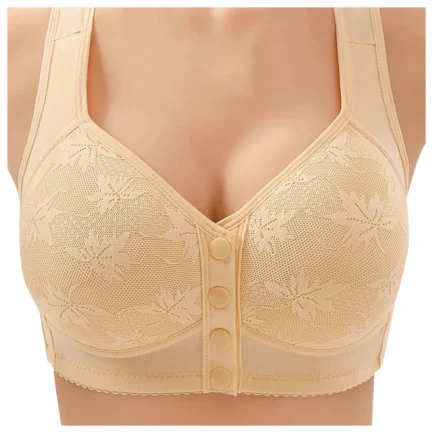 Women's Front Side Buckle Lace Edge Without Steel Ring Movement Seamless Gathering Adjustment Yoga Sleep Large Bra - Image 11
