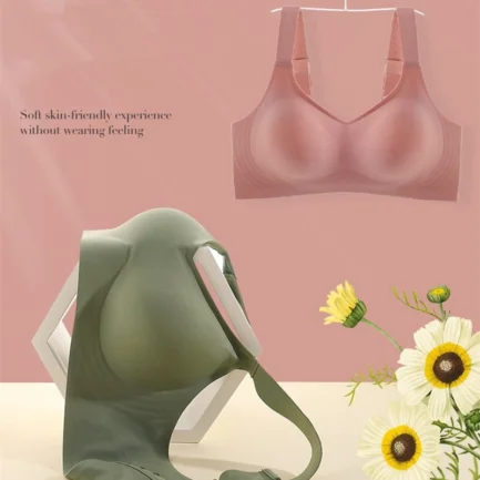 Large Size Seamless Underwear For Women With Small Breasts, No Rims, Breast Reduction, Sports Yoga Vest, Soft Support Bra - Image 9