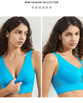 Women's Proof Running Fitness Yoga Vest Thin Padded No Wire Push Up Breathable Sports Bra Plus Size Beauty Back Brassiere