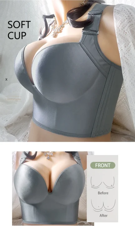 Push UP Bras for Women Deep Cup Wire Free Hide Back Fat Underwear Shaper Incorporated Full Back Coverage Lingerie Plus Size - Image 10