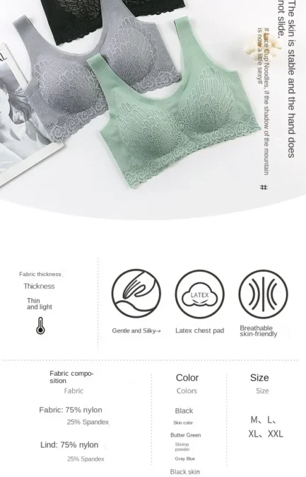Seamless Breathable Lace Push Up Bras for Women Wire Free Sexy Bras Top Lingerie for Woman V-neck Bralette Sports Underwear - Image 18