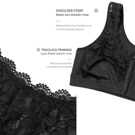 Women Front Closure Plus Size Bras Posture Corrector Lift Up Bra Wireless Bralette Gather Thin Soft Brassiere Top Vest S-6XL - Image 8