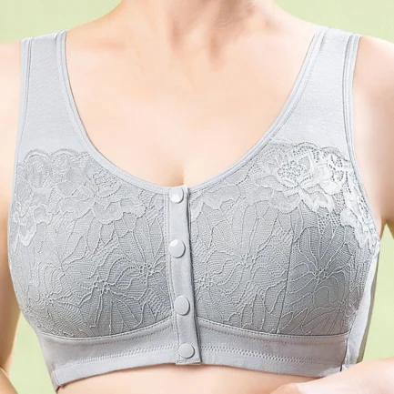 Underwear Bras Vests Thin And Comfortable Front Buckle Lace Style Women's Bras Summer Wireless Gathered Comfort V Brassiere - Image 3