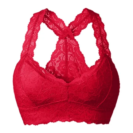 Women Lace Bra Large Size 4XL-5XL Sexy Brassiere Unlined Intimates Lingerie Crisscross Solid Color Bra Underwear Tops лифчик - Image 13