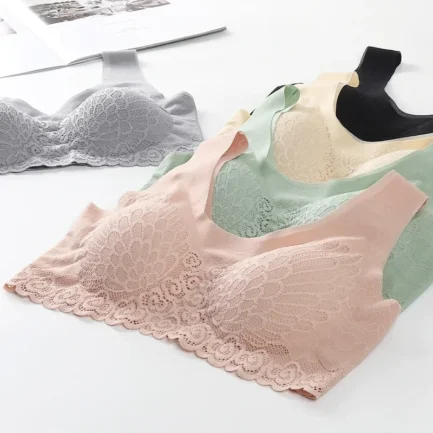 Seamless Breathable Lace Push Up Bras for Women Wire Free Sexy Bras Top Lingerie for Woman V-neck Bralette Sports Underwear - Image 3