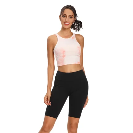 Cross Back Wide Strap Push-up Sports Bra Women Shock Proof Running Fitness Crop Top Crew Neck Padded Workout Yoga Tanks - Image 8