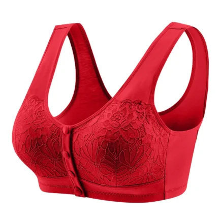 Underwear Bras Vests Thin And Comfortable Front Buckle Lace Style Women's Bras Summer Wireless Gathered Comfort V Brassiere - Image 4