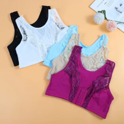 Women Front Closure Plus Size Bras Posture Corrector Lift Up Bra Wireless Bralette Gather Thin Soft Brassiere Top Vest S-6XL - Image 10