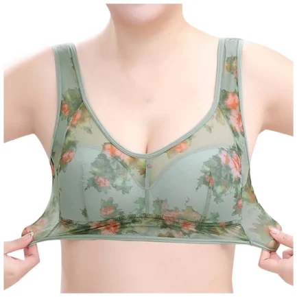 Ice Silk Lace Cooling Comfort Bra Women Push Up Seamless Lace Underwear Top Bralette Large Size Brasier No Underwire - Image 4