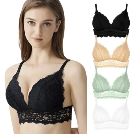 Sleeping Bralette Women's Lace Sexy Bra Breastfeeding Bra Plus Size Wire Free Ladies Soft Underwear - Image 2