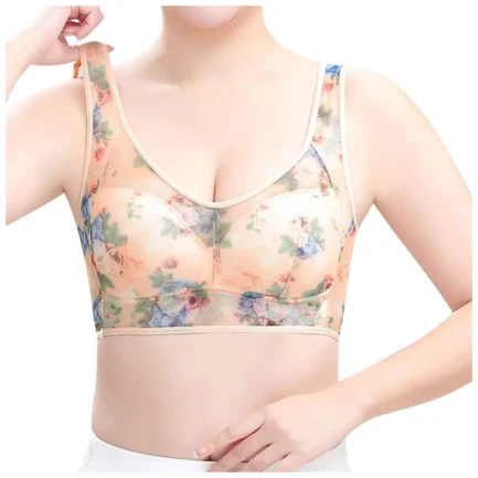 Ice Silk Lace Cooling Comfort Bra Women Push Up Seamless Lace Underwear Top Bralette Large Size Brasier No Underwire - Image 5