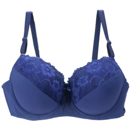 Women Bra Lace Splicing Embroidered Thin Oversized Bra Deep V Gathering Sexy Women's Underwear - Image 4