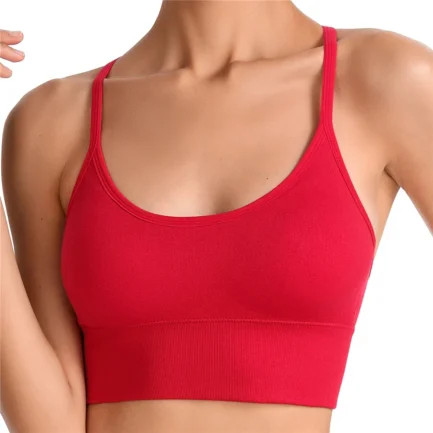 Sexy Women Sports Bra Fitness Underwear Camis Push Up Yoga Crop Top Bras Solid Athletic Vest Gym Shirt Sportswear Back Cross Top - Image 2